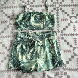 **NEW** FASHION NOVA Green Tie-Dye 2 piece set